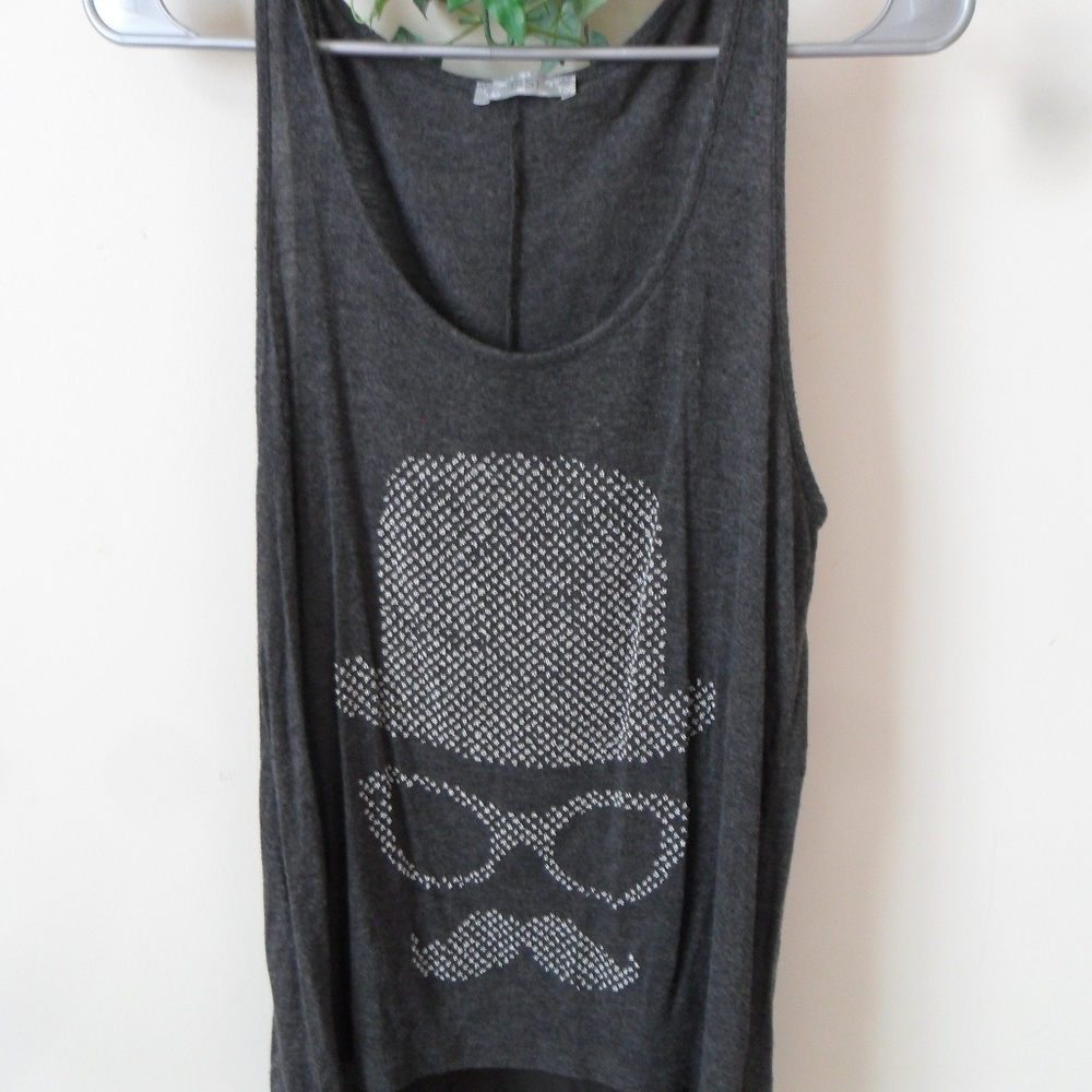 Mustache and Bowler Hat Graphic Tank Top